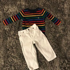 Carter's Solid White Denim Jeans